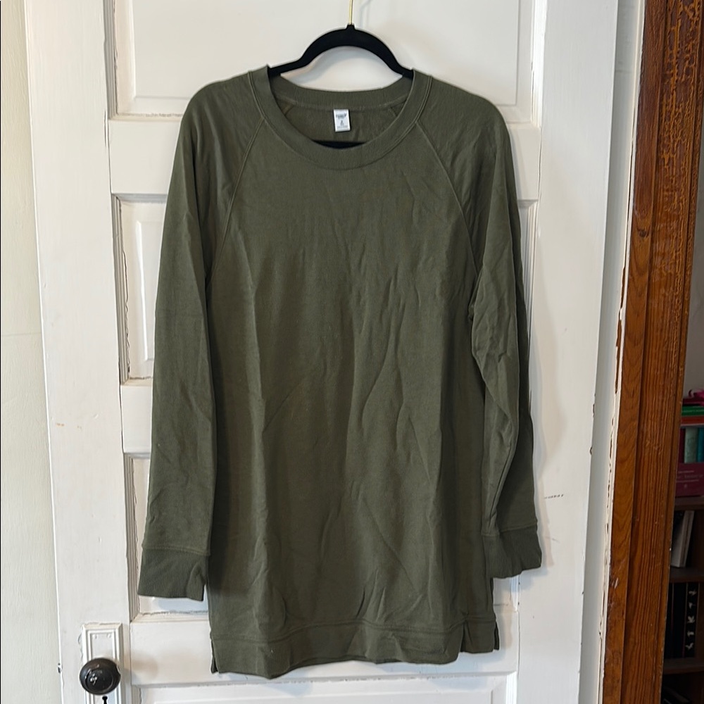 Old Navy Green Sweatshirt Relaxed Fit Crew Neck
